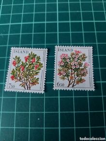 Sellos: Flira naturaleza flores Islandia serie completa nueva yvert 572/73 1984